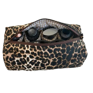 Sac de rangement pour sèche-cheveux Dyson à imprimé léopard fait main, avec fermeture éclair, plusieurs compartiments, idéal pour les voyages, l'organisation, les cadeaux et l'usage quotidien - Product Image 1