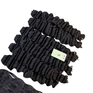 High Quality WAVY Double Drawn Machine Weft <b>Extensions</b> Raw Vietnamese Human <b>Hair</b> Natural Black <b>Hair</b> Bundles - Product Image 1