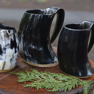 Taza de Cuerno de Búfalo 100% Natural, Tamaño Personalizado, Estilo Moderno, Apta para Lavavajillas y para Uso con Alimentos, Taza para Cerveza - Product Image 5