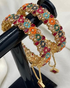 Delicate Wholesale Indian Traditional Bridal Wedding Navratna Kundan Necklace Set Artificial Jewellery - Product Image 5