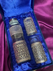 Juego de Botellas de Acero Inoxidable Hechas a Mano de Lujo, Juego de Botellas de Agua Portátiles de Diseño en Plata Alemana para Decoración del Hogar y Bodas - Product Image 4