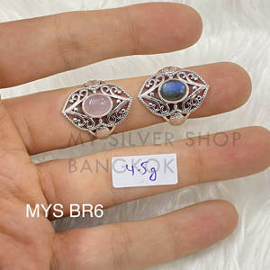 Joyería de Plata de Ley 925 con Engaste de Bisel, Forma Ovalada, Gema Multicolor, Precio al por Mayor, Anillo de Plata con Piedra Lunar - Product Image 1