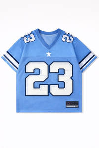 เสื้อเจอร์ซีย์อเมริกันฟุตบอลผู้ชายไซส์ใหญ่ สไตล์แฟชั่น ผ้าโพลีเอสเตอร์ตาข่าย เสื้อสตรีทแวร์กีฬา คอวี รับผลิตแบบ OEM ODM ขายส่ง - Product Image 4