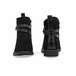 WN9017 Black Long <b>Mid</b>-<b>Calf</b> Shoes - Product Image 2