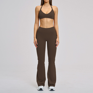 Custom Front Women's 6-Piece Solid Sportswear Seamed Workout Clothing Scrunch Butt Lift High Waist Sports <b>Leggings</b> <b>Gym</b> Fitness - Product Image 3