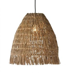 Abat-jour en jonc de mer rustique, couverture de lampe suspendue, abat-jour tissé sur mesure OEM, écologique, pour la décoration de la maison, des hôtels et des complexes hôteliers - Product Image 1