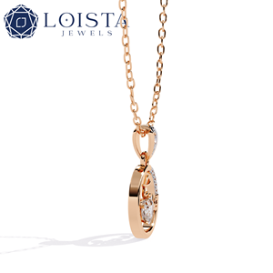 Collier pendentif LOVE en or blanc pour femme LOISTA avec diamant taillé en triangle et placage rhodium, bijoux de style romantique - Product Image 3