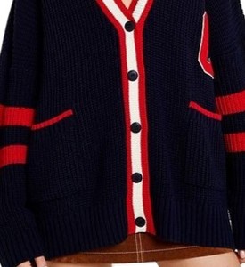 Women's Knitted <b>Cardigan</b> Long Sleeve V-Neck Preppy Style Simple Solid Thick Wool/Acrylic <b>Button</b> Closure Drop Shoulder Sleeve - Product Image 4