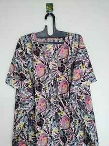 Robe kaftan en coton indien faite à la main, jaune, coupe décontractée, style bohème, pour la plage, vêtements d'été pour femmes - Product Image 2