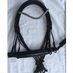 บังเหียนหนังบุนวมนุ่มพร้อมแถบคิ้วตกผลึกและส่วนจมูกหนังสิทธิบัตรผู้ผลิต - Product Image 2