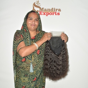 100% Raw Virgin Indian Temple Remy <b>Human</b> Hair Natural Black Curly Fusion <b>Wig</b> & Wave/Curl Extensions - Product Image 3