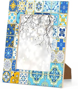 FAIZA CRAFT Eco-Friendly Resin White/Black Abstract Small Desk/Tabletop Standing Photo Frames with Custom Print Wood Frames - Product Image 5