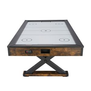 Table de hockey sur air portable de 84 pouces avec marqueur électronique, pieds en X haute résistance, ensemble de jeu d'arcade d'intérieur - 2 poussoirs, 2 disques - Product Image 2