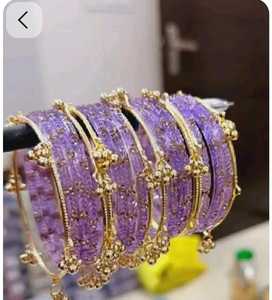Collection de Churiyan de Mariage Premium pour Femmes, Bracelets Traditionnels Indiens Pakistanais de Style Cachemiri, Plaqué Argent/Or - Product Image 6