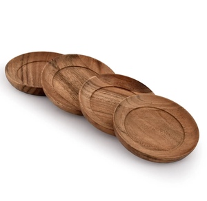 Wholesale Handmade Wooden <b>Coaster</b> <b>Set</b> 6mm Classic Eco-Friendly Custom Logo Home Commercial Use Table Protection Coffee Kaizen - Product Image 4