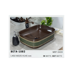 Beta 1086 Lavabo de Cerámica de Lujo para Baño, Lavabo de Encimera para Proyectos de Diseño y Renovación de Interiores de Primera Calidad - Product Image 5