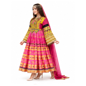 Nuevo Vestido Afgano Kuchi Hecho a Mano para Mujer, Diseño Tradicional, Tela de Lino y Seda de Alta Calidad, Último Diseño, MOQ Bajo - Product Image 2