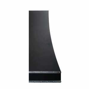 Hotte de cheminée murale noire en acier inoxydable avec bande et rivets en acier inoxydable - Product Image 3