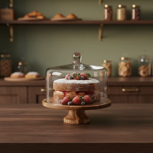 Support à gâteau rond en bois durable et écologique, résistant à la chaleur, populaire pour la cuisine domestique - Product Image 2