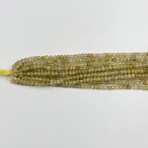 Cuentas Rondelle facetadas de Cuarzo rutilado dorado Natural de 4mm, collar de moda, pulsera, compra en línea al mejor precio de fábrica al por mayor - Product Image 3