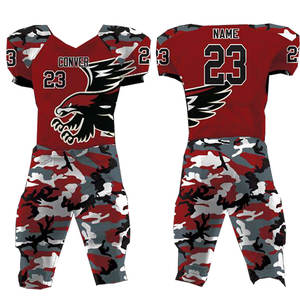 Uniforme de football américain pour jeunes et adultes Conception personnalisée Camouflage Blanc Rouge Gris Noir Séchage rapide Respirant Top Vente - Product Image 1