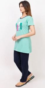 Premium Cotton Fabric Summer Lounge Wear Set Elastic Waist <b>Long</b> Length <b>Satin</b> Robe <b>Nightdress</b> From India Supplier at Low Price - Product Image 2
