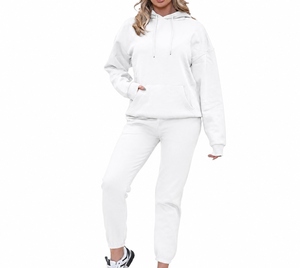 Ensemble de survêtement d'hiver en molleton de coton grande taille respirant à séchage rapide deux pièces pour fitness et jogging, personnalisable avec logo, vente en gros - Product Image 6