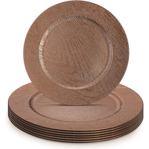 Assiette plate ronde en bois, couleur unie, design minimaliste, vaisselle durable, assiette décorative pour table à manger - Product Image 1