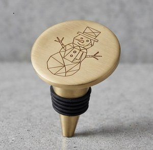 Bouchon de bouteille de vin en métal avec finition dorée, fermeture hermétique pour bouteilles de vin, bouchon de bouteille géométrique moderne - Product Image 5