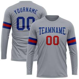 Maillot d'équipe personnalisé à manches longues avec nom et numéro du joueur, manches rayées, vêtements de sport performants, vente en gros - Product Image 1