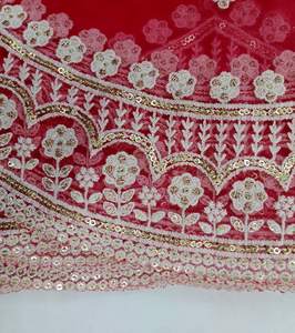 Hermosa Dupatta de Tela Georgette con Diseño Indio-Pakistaní, Bordado Elegante, para Bodas, Casual, Tradicional, Ropa Femenina - Product Image 6