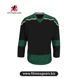 Maillot de hockey sur glace vert à col en V, manches longues, en polyester anti-humidité, vêtements pour hommes, adulte, toutes saisons - Product Image 3