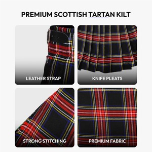 Fabricant de kilt sur mesure pour hommes, kilt écossais en tartan de qualité supérieure, tenue traditionnelle des Highlands, usine de vente en gros OEM - Product Image 6