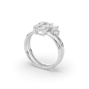 Anillo de Diamante Cultivado en Laboratorio de 2.41 Quilates, Ligero, Oro de 14K/10K, Corte Oval Brillante, Diseño Único, Lujoso y Elegante para Mujer - Product Image 5