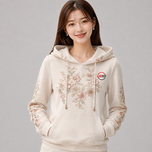 High Quality <b>Women</b> Embroidery <b>Hoodie</b> Custom Logo <b>Soft</b> Cotton Fleece Warm Breathable Pullover Casual Streetwear <b>Hoodie</b> For <b>Women</b> - Product Image 1