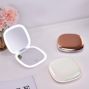 <b>Compact</b> LED Travel Makeup <b>Mirror</b> 4 Inches 1X/10X Magnification Double Sided Lighted Dimmable USB Rec - Product Image 4