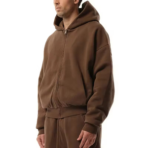 Sudadera con Capucha para Hombre, Talla Grande, Color Sólido, Estilo Casual, Invierno, Bordada y Personalizada, con Cierre, Fabricación OEM ODM, Venta al Por Mayor - Product Image 3