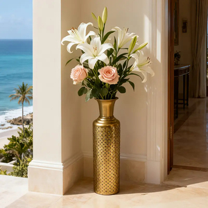 Decorative Brass Tabletop <b>Vase</b> <b>Gold</b> Finish Handmade Custom Shape Decorative Flower <b>Vase</b> for Wedding Home Living Area Decor - Product Image 4
