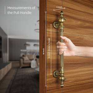 Poignée de porte principale de 18 pouces en alliage de zinc, finition antique, distance entre les trous de 12 pouces, poignée de porte durable, garantie de 3 ans - Product Image 2