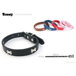 Yommy Pet <b>Collar</b> 37cm Black With Bone <b>Studs</b> For <b>Dogs</b> - Product Image 2