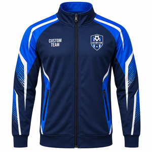 Chaqueta de Entrenamiento de Fútbol Personalizada al por Mayor, Chaqueta Deportiva con Cremallera Completa para Equipos de Fútbol, Ropa de Entrenamiento Personalizada para Equipos - Product Image 5