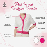 Alpha grec |   Kapa |   Cardigan vintage rose et blanc pour femme, brodé sur mesure, écologique, style universitaire, pour sororité, collection hiver Alpha