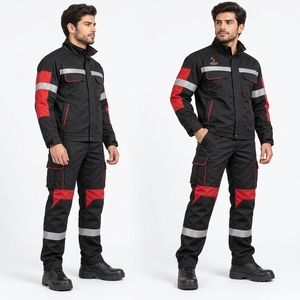 Vêtements de travail de sécurité personnalisés, vêtements de protection avec panneaux réfléchissants, tissu durable, plusieurs poches, vêtements industriels confortables, OEM - Product Image 5