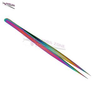 Pinzas de pestañas profesionales de acero inoxidable al por mayor, logotipo personalizado de alta calidad, extensión recta para uso en salón con punta puntiaguda - Product Image 6