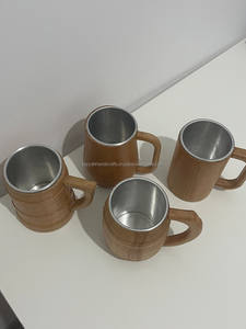 Tasse en bois durable moderne avec dessous de caisse en acier inoxydable pour des cadeaux d'affaires compétitifs - Product Image 2