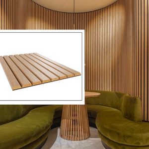 Panneaux muraux en bois massif modernes, design rayé, panneaux décoratifs d'intérieur, style minimaliste, panneaux muraux 3D en bois massif - Product Image 3