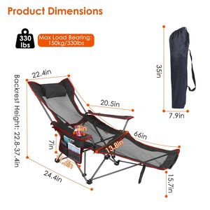 Sedia da Campeggio Pieghevole in Acciaio Resistente con Capacità di Carico 330 LBS, Schienale Reclinabile e Portabicchieri per Uso in Spiaggia - Product Image 2
