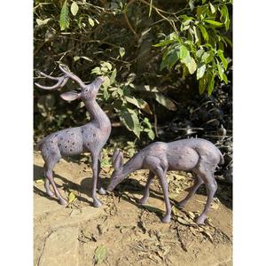 Life Size Bronze Deer Set <b>Christmas</b> Decoration Cast Iron Reindeer Sculpture Hot Sell - Product Image 4