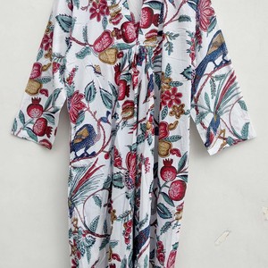 Robe longue florale personnalisée de qualité supérieure pour femme, manches longues, été, polyester et coton, du S au XXL, vêtements d'occasion pour l'exportation - Product Image 3