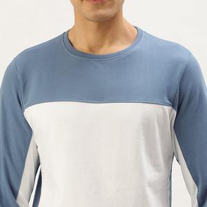 Sudadera de Cuello Redondo con Bloques de Color para Hombre, Informal, Manga Larga, 100% Algodón, Impresión Digital, Transpirable, Anti-Pilling - Product Image 2